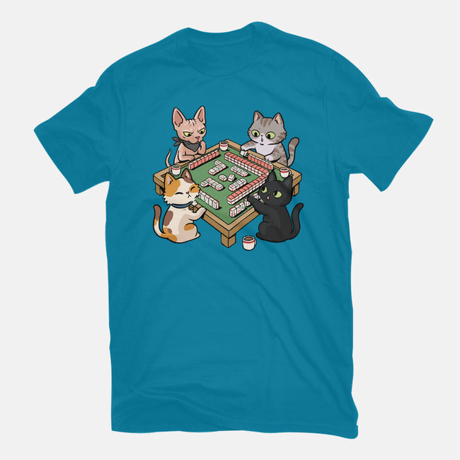 Cat Mahjong-Mens-Heavyweight-Tee-GoshWow