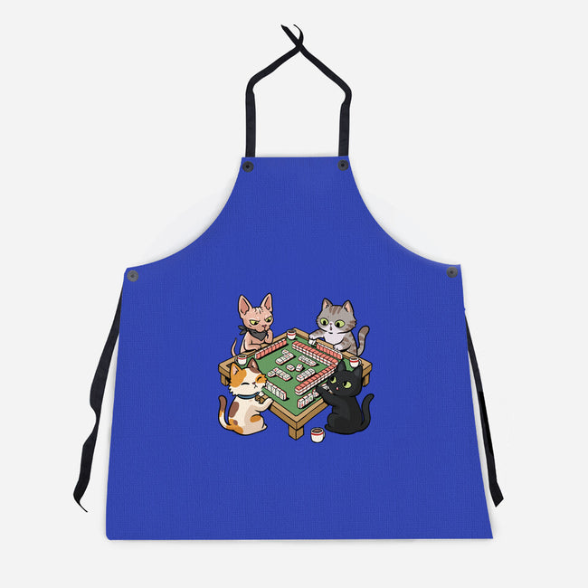 Cat Mahjong-Unisex-Kitchen-Apron-GoshWow