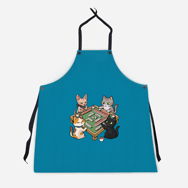 Cat Mahjong-Unisex-Kitchen-Apron-GoshWow