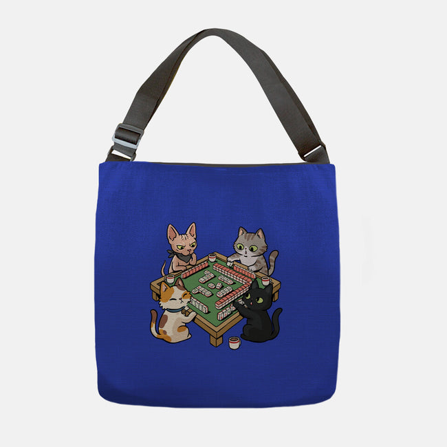Cat Mahjong-None-Adjustable Tote-Bag-GoshWow