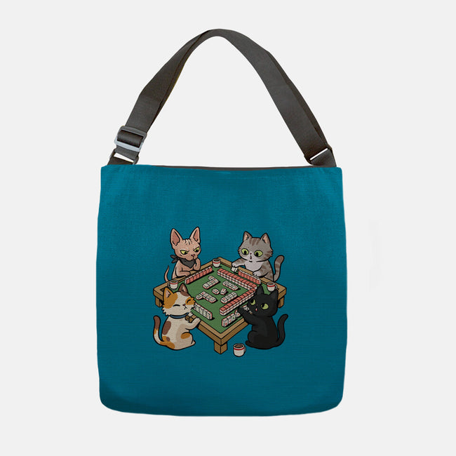 Cat Mahjong-None-Adjustable Tote-Bag-GoshWow
