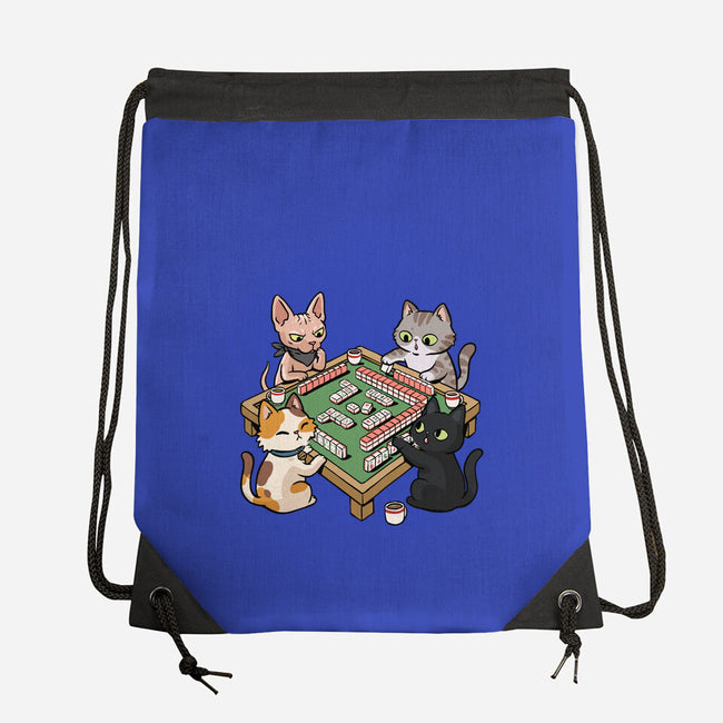 Cat Mahjong-None-Drawstring-Bag-GoshWow