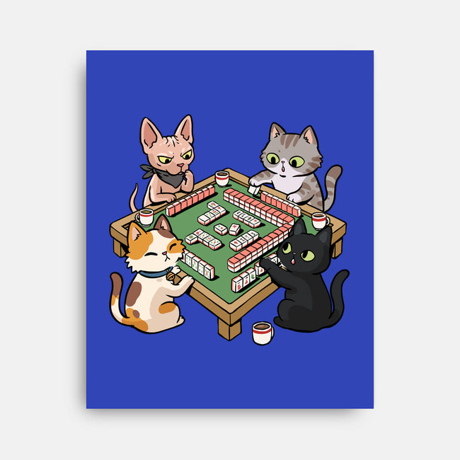 Cat Mahjong-None-Stretched-Canvas-GoshWow