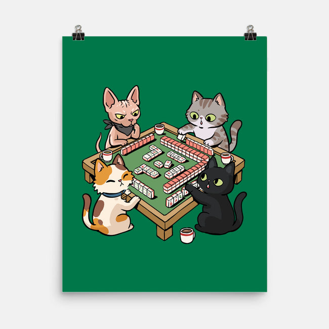 Cat Mahjong-None-Matte-Poster-GoshWow