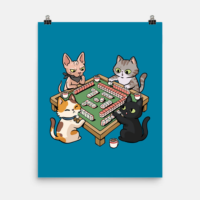 Cat Mahjong-None-Matte-Poster-GoshWow