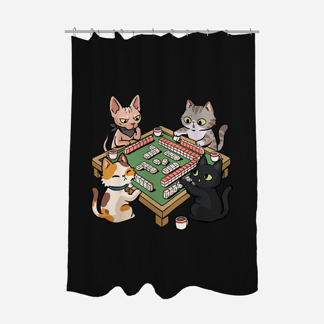 Cat Mahjong-None-Polyester-Shower Curtain-GoshWow