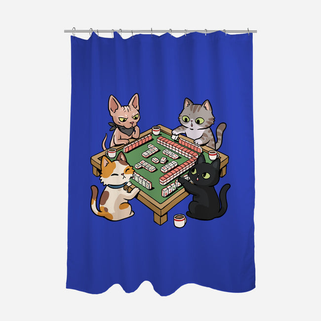 Cat Mahjong-None-Polyester-Shower Curtain-GoshWow