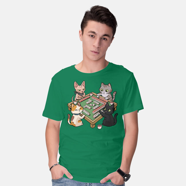 Cat Mahjong-Mens-Basic-Tee-GoshWow