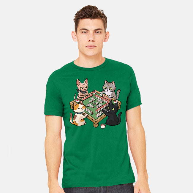 Cat Mahjong-Mens-Heavyweight-Tee-GoshWow