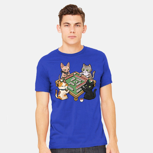 Cat Mahjong-Mens-Heavyweight-Tee-GoshWow