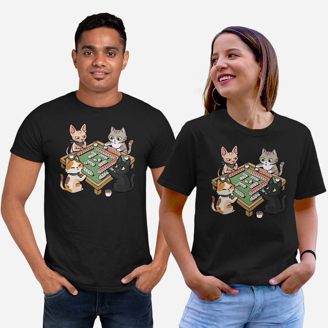 Cat Mahjong-Unisex-Basic-Tee-GoshWow