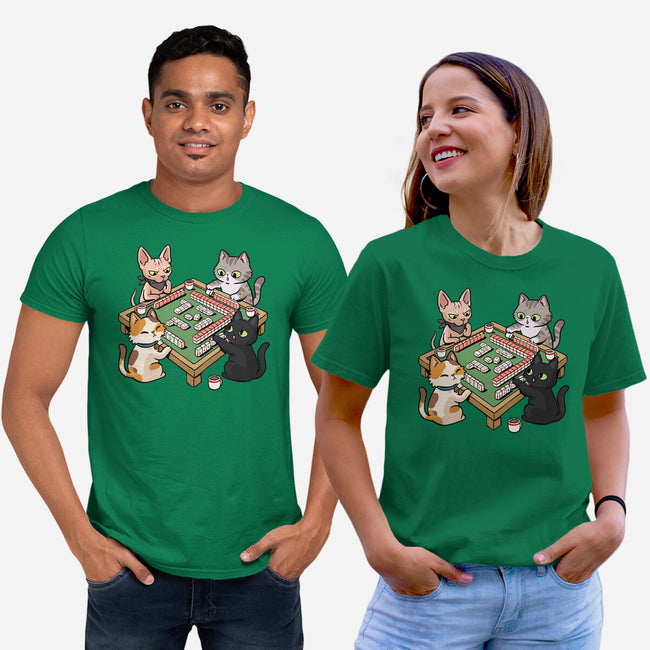Cat Mahjong-Unisex-Basic-Tee-GoshWow