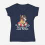 Literal Sea Horse-Womens-V-Neck-Tee-NemiMakeit
