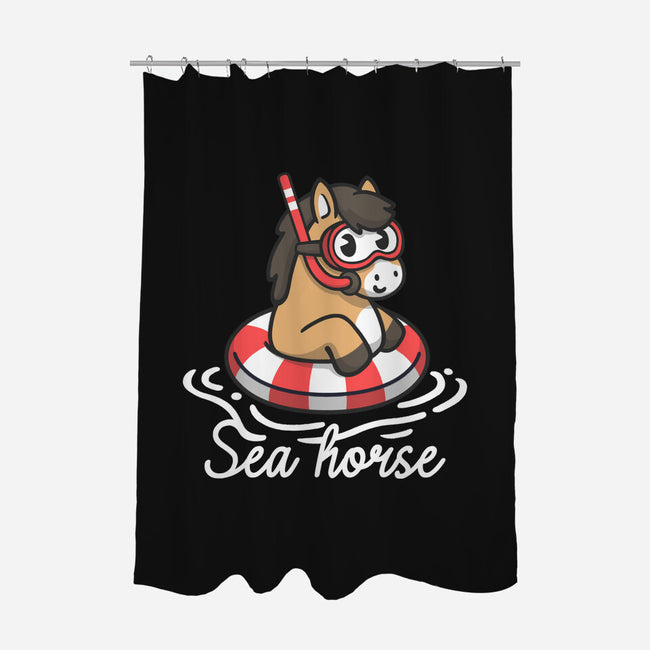 Literal Sea Horse-None-Polyester-Shower Curtain-NemiMakeit