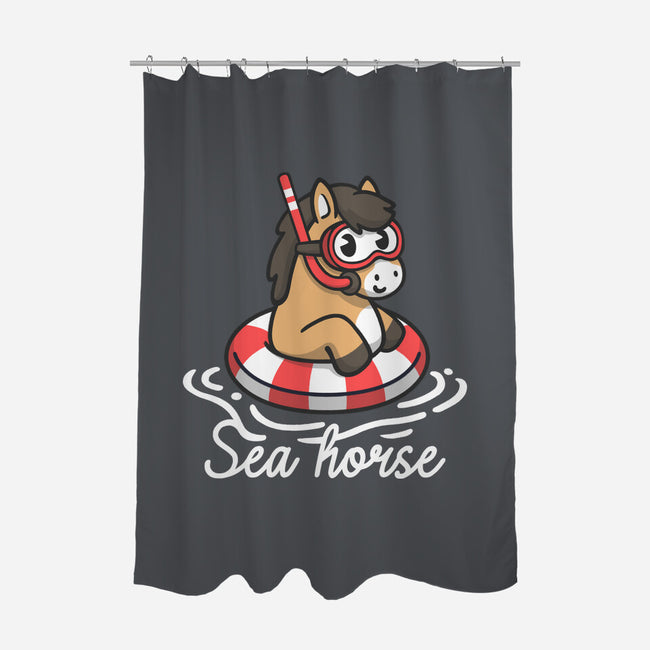 Literal Sea Horse-None-Polyester-Shower Curtain-NemiMakeit