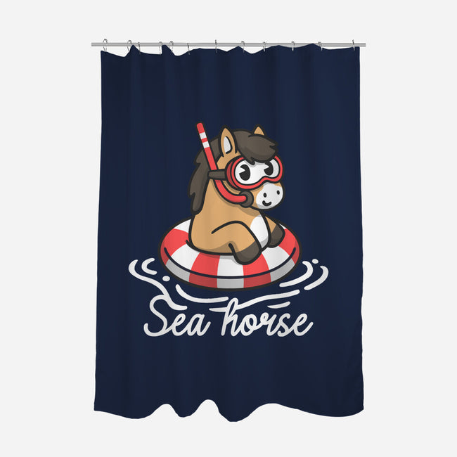 Literal Sea Horse-None-Polyester-Shower Curtain-NemiMakeit