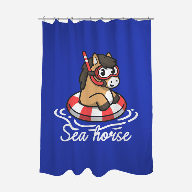 Literal Sea Horse-None-Polyester-Shower Curtain-NemiMakeit