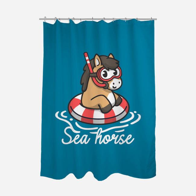 Literal Sea Horse-None-Polyester-Shower Curtain-NemiMakeit
