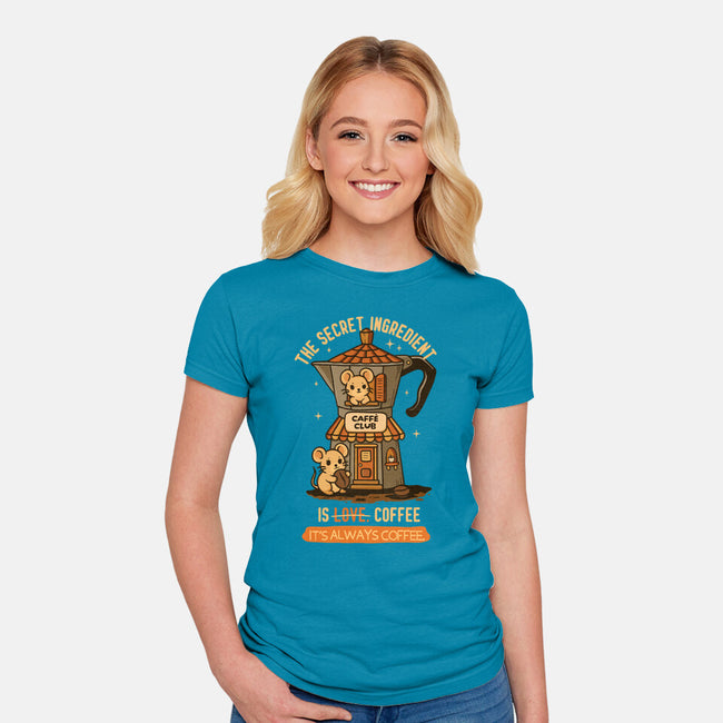 The Secret Ingredient Is Coffee-Womens-Fitted-Tee-Trendlory