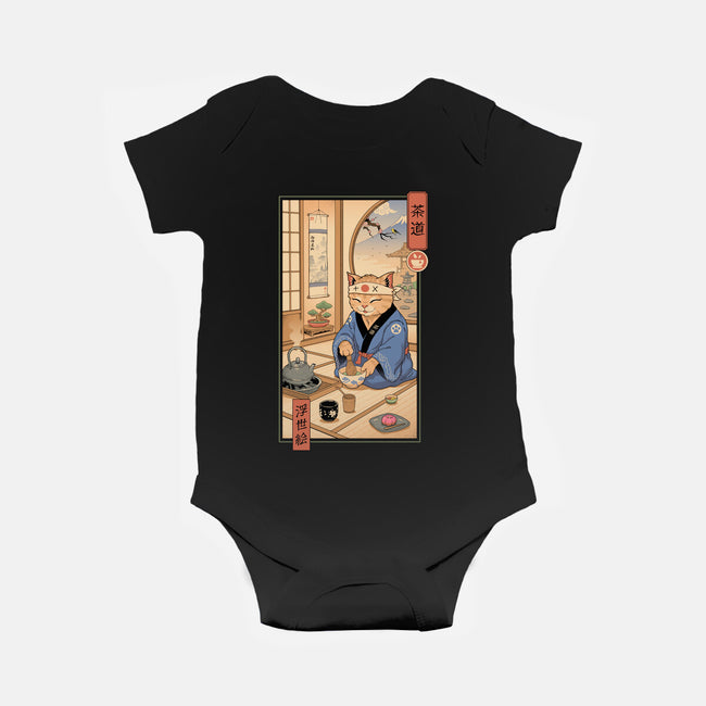 Tea Cat Meowster-Baby-Basic-Onesie-vp021