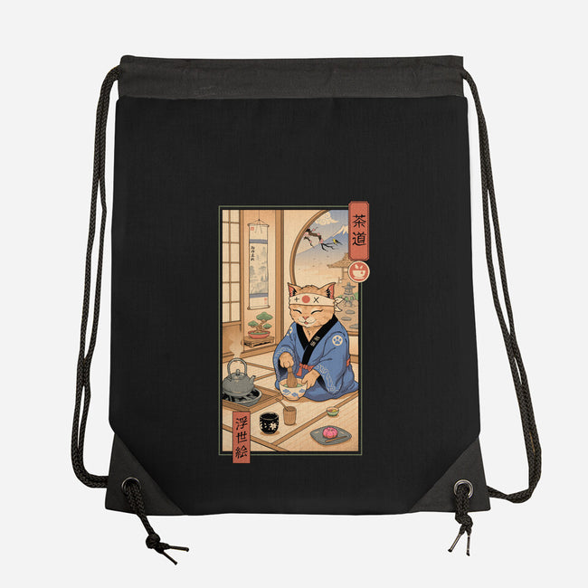 Tea Cat Meowster-None-Drawstring-Bag-vp021