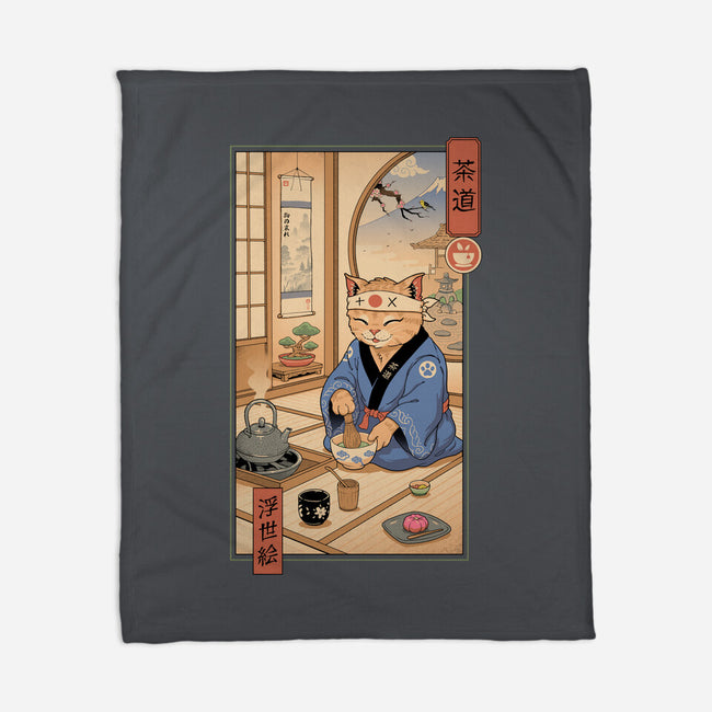 Tea Cat Meowster-None-Fleece-Blanket-vp021