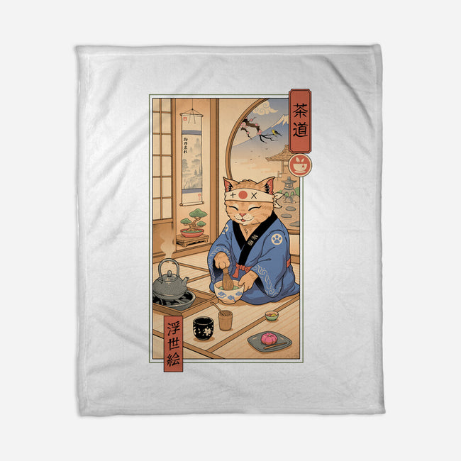 Tea Cat Meowster-None-Fleece-Blanket-vp021