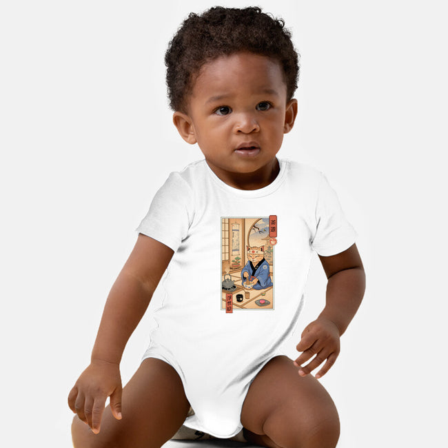 Tea Cat Meowster-Baby-Basic-Onesie-vp021