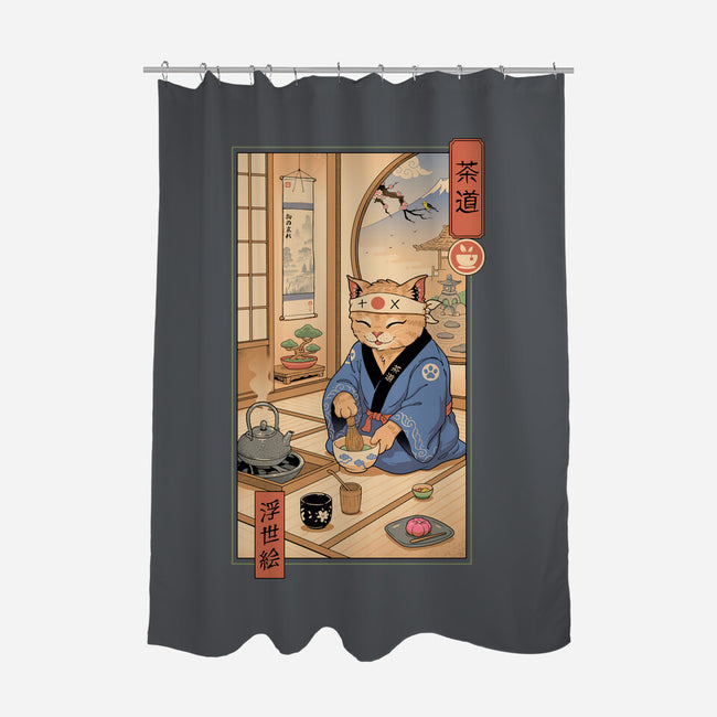 Tea Cat Meowster-None-Polyester-Shower Curtain-vp021