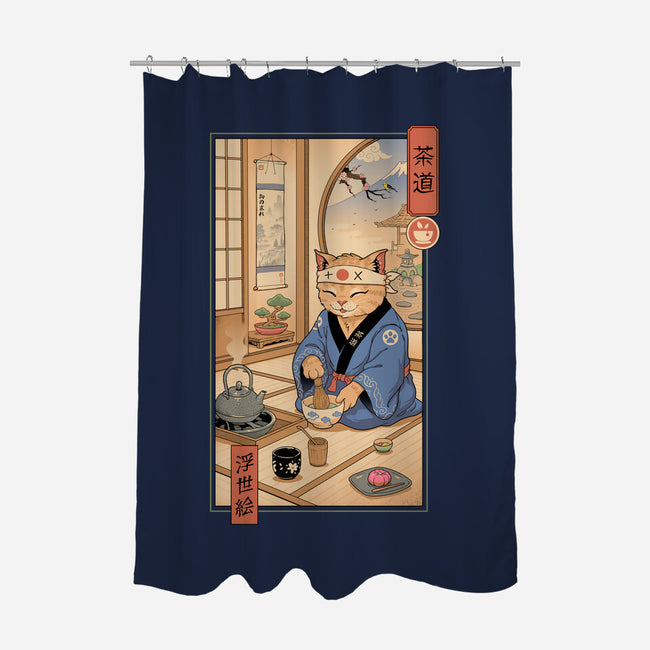 Tea Cat Meowster-None-Polyester-Shower Curtain-vp021