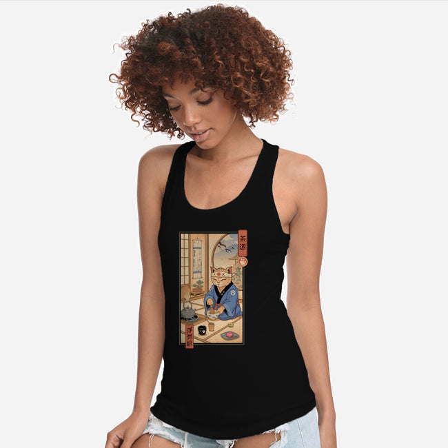 Tea Cat Meowster-Womens-Racerback-Tank-vp021