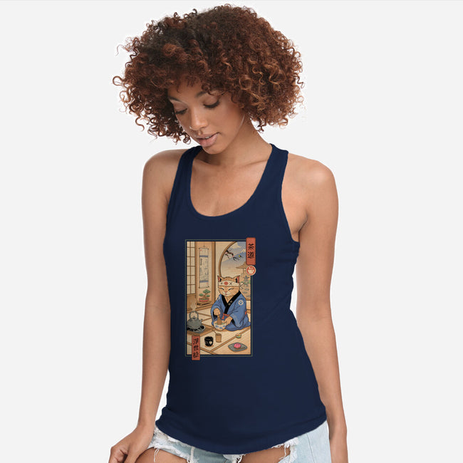 Tea Cat Meowster-Womens-Racerback-Tank-vp021