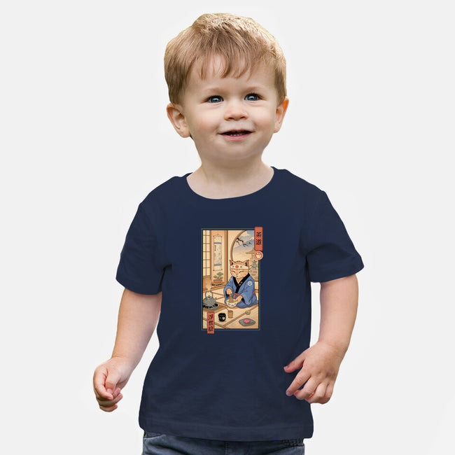 Tea Cat Meowster-Baby-Basic-Tee-vp021