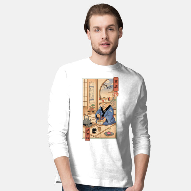 Tea Cat Meowster-Mens-Long Sleeved-Tee-vp021