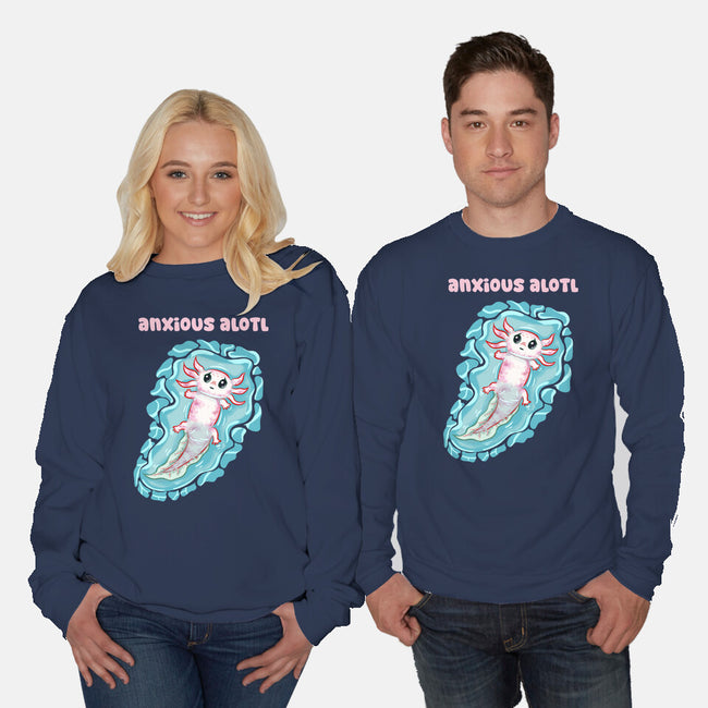 Anxious Alotl-Unisex-Crew Neck-Sweatshirt-nickzzarto