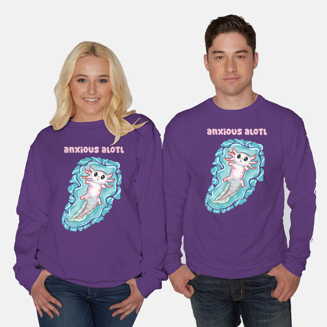 Anxious Alotl-Unisex-Crew Neck-Sweatshirt-nickzzarto