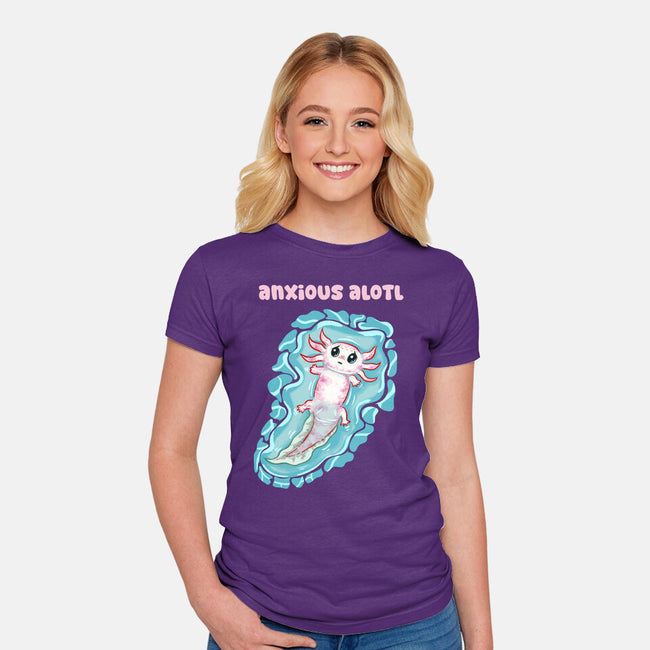 Anxious Alotl-Womens-Fitted-Tee-nickzzarto