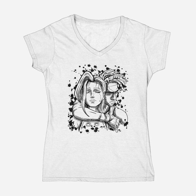 Four Seconds-Womens-V-Neck-Tee-nickzzarto
