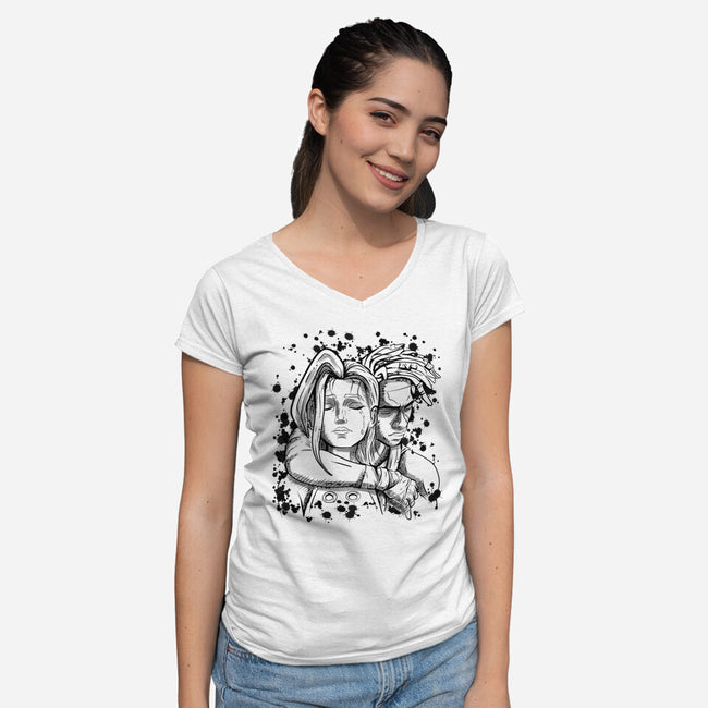 Four Seconds-Womens-V-Neck-Tee-nickzzarto