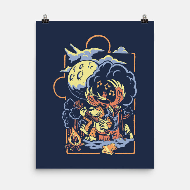 Bluegrassin With The Bear-None-Matte-Poster-Henrique Torres