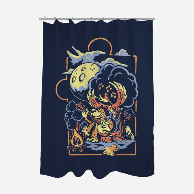 Bluegrassin With The Bear-None-Polyester-Shower Curtain-Henrique Torres