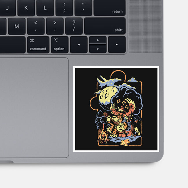 Bluegrassin With The Bear-None-Glossy-Sticker-Henrique Torres