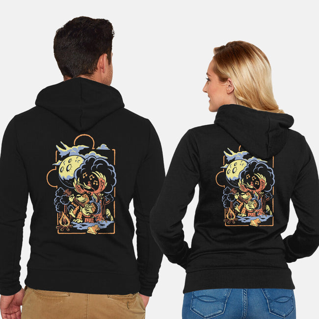 Bluegrassin With The Bear-Unisex-Zip-Up-Sweatshirt-Henrique Torres