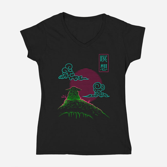 Dont Hate Meditate-Womens-V-Neck-Tee-sachpica
