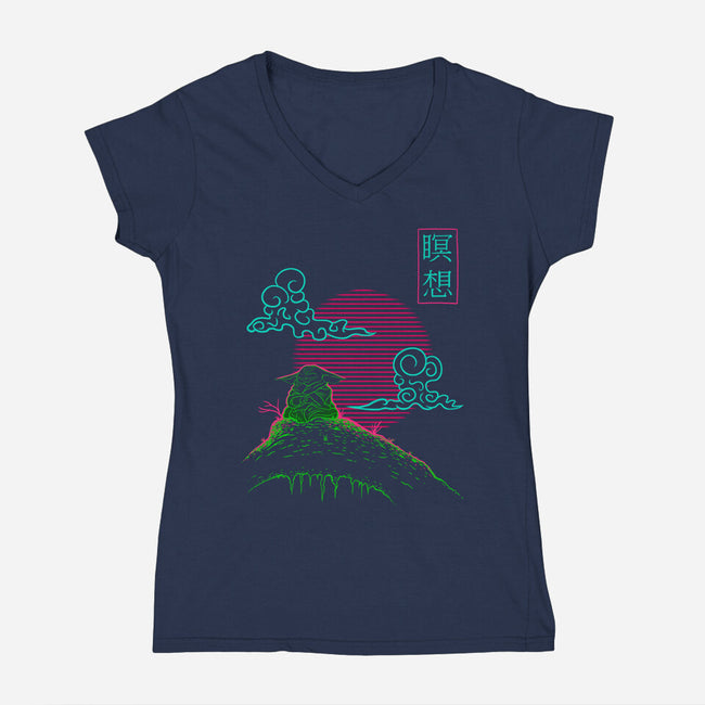 Dont Hate Meditate-Womens-V-Neck-Tee-sachpica