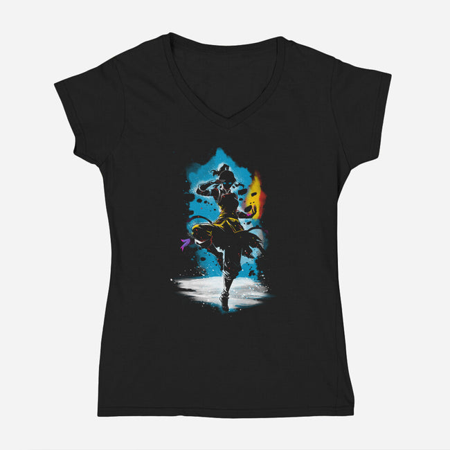 I'm The Avatar-Womens-V-Neck-Tee-kharmazero
