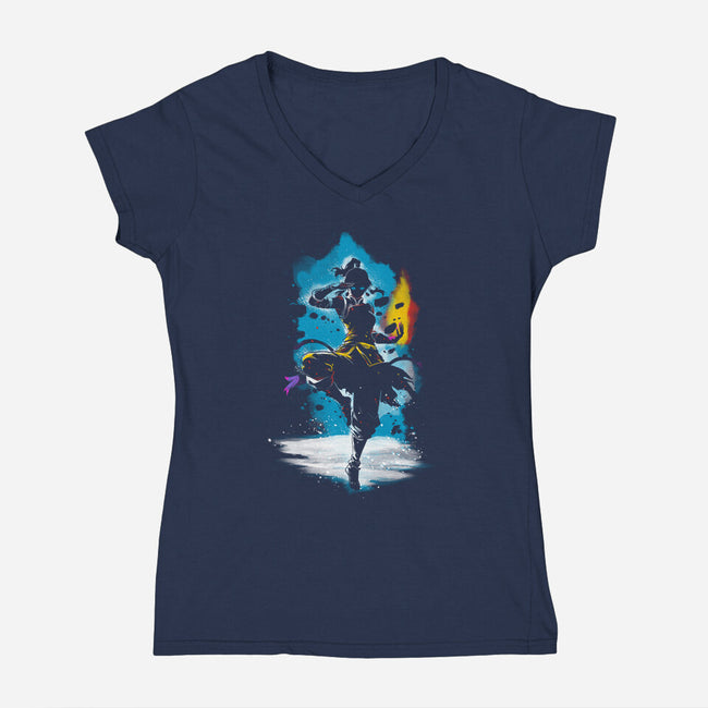 I'm The Avatar-Womens-V-Neck-Tee-kharmazero