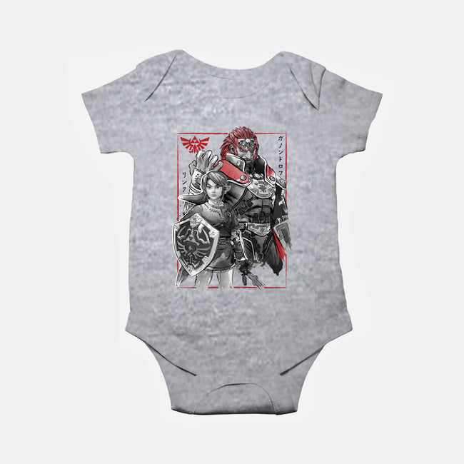 The Hero And The Evil King-Baby-Basic-Onesie-DrMonekers