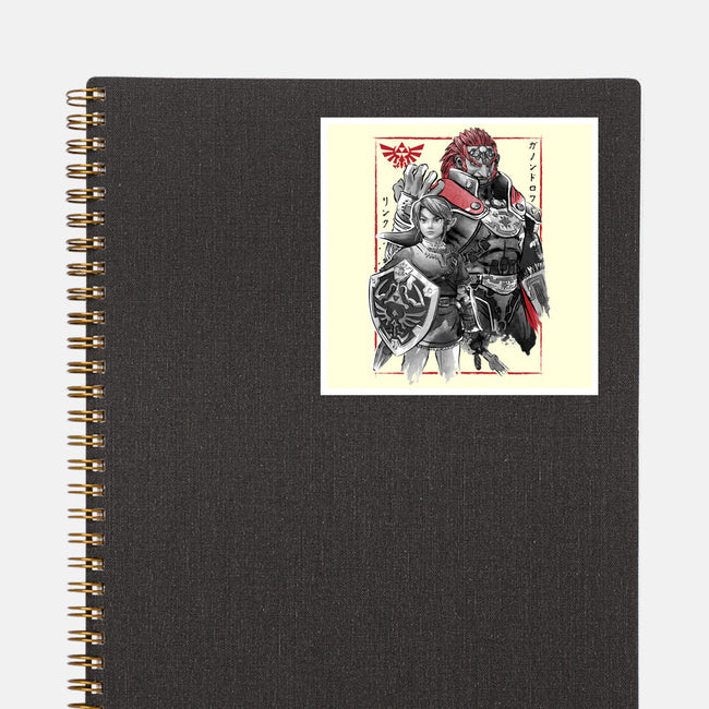The Hero And The Evil King-None-Glossy-Sticker-DrMonekers