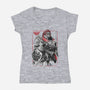 The Hero And The Evil King-Womens-V-Neck-Tee-DrMonekers